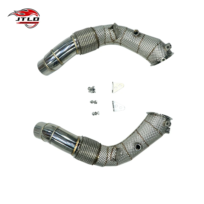 

JTLD выхлопная труба без кота из нержавеющей стали с теплозащитным экраном для BMW F10 M5 F06 M6