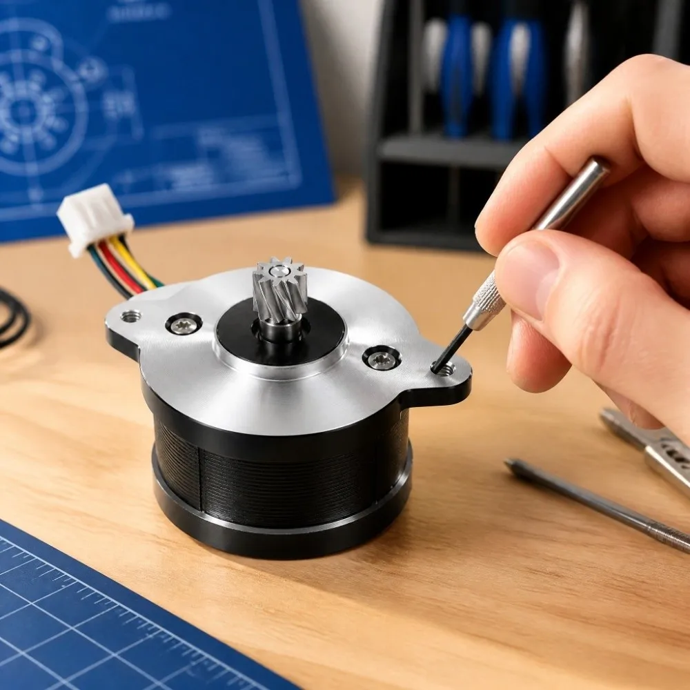 2 Phase Stepper Motor 1.8 Step Angle 9 Tooth Helical Gear Extruder Motor 36mm Diameter 36 Circular 3D Printer Motor