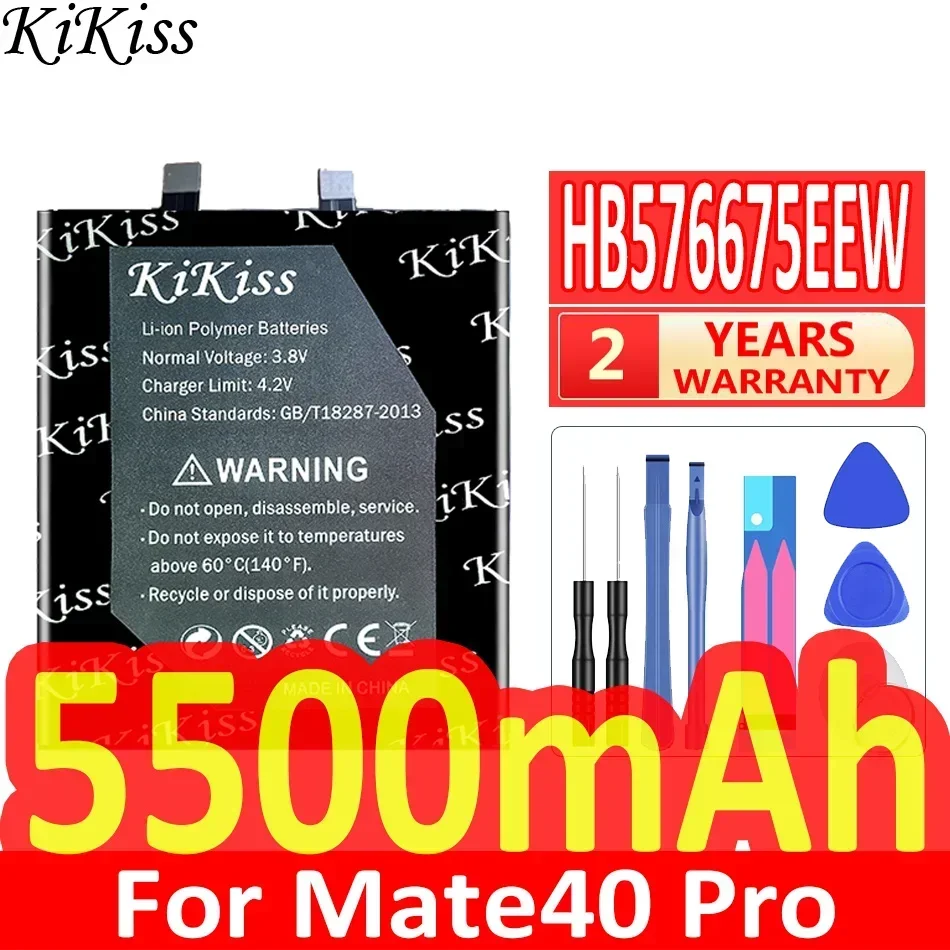 

5500mAh KiKiss Replacement Battery HB576675EEW For huawei Mate40 Pro Mate 40 Pro 40Pro NOH-AN00 AN01 AL00 Mobile Phone Batteries