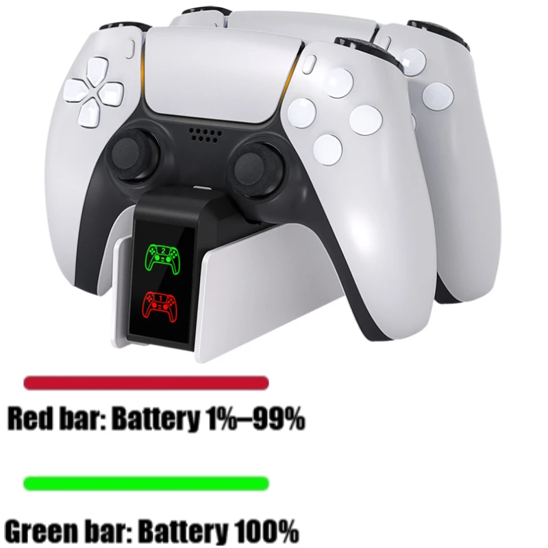 For PlayStation 5 Dual Fast Charger LED Indicator Charging Stand Docking Station for PS5 Gamepad Controller Charging Station