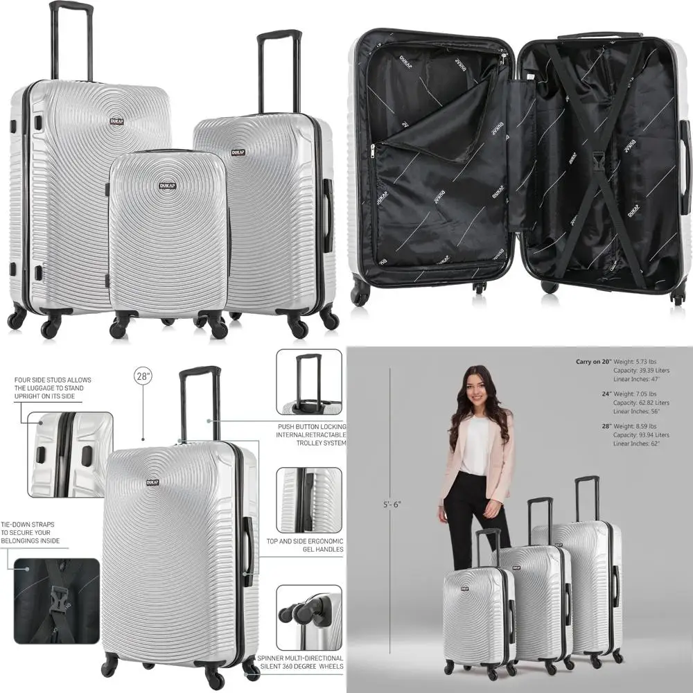 

Легкий прочный твердый чемодан-спиннер, дорожный набор с тележкой с ручкой, 20 дюймов