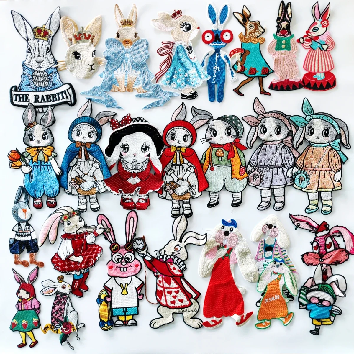 Embroidery New Fashion Rabbits Badges,cartoon Appliques,rabbit Patch,animal Patches for Clothing DIY Accessory WF231101