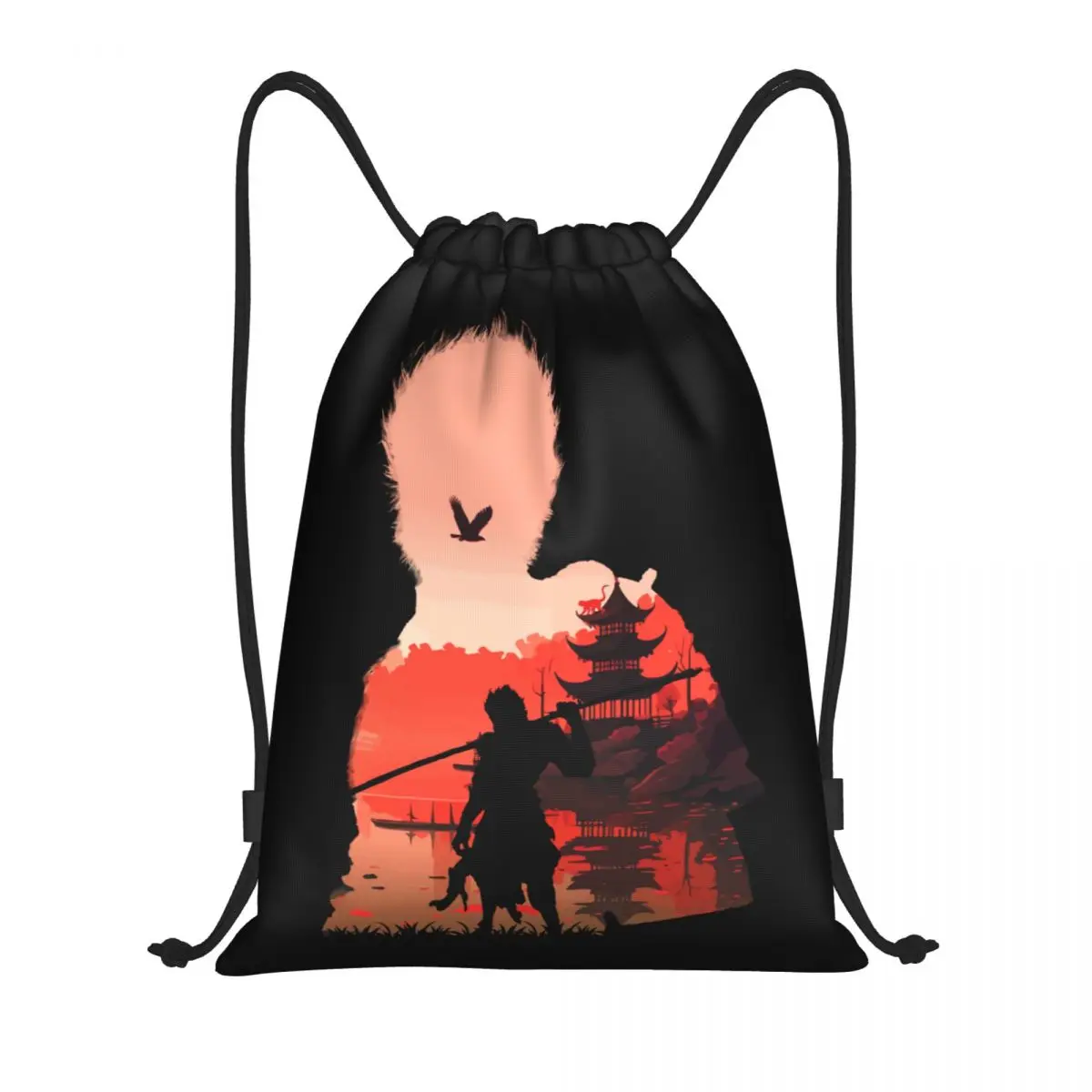 

Custom Monkey King Wukong Myth And Folklore Drawstring Bags Lightweight Video Game Lover Gaming Sports Gym Storage Backpack