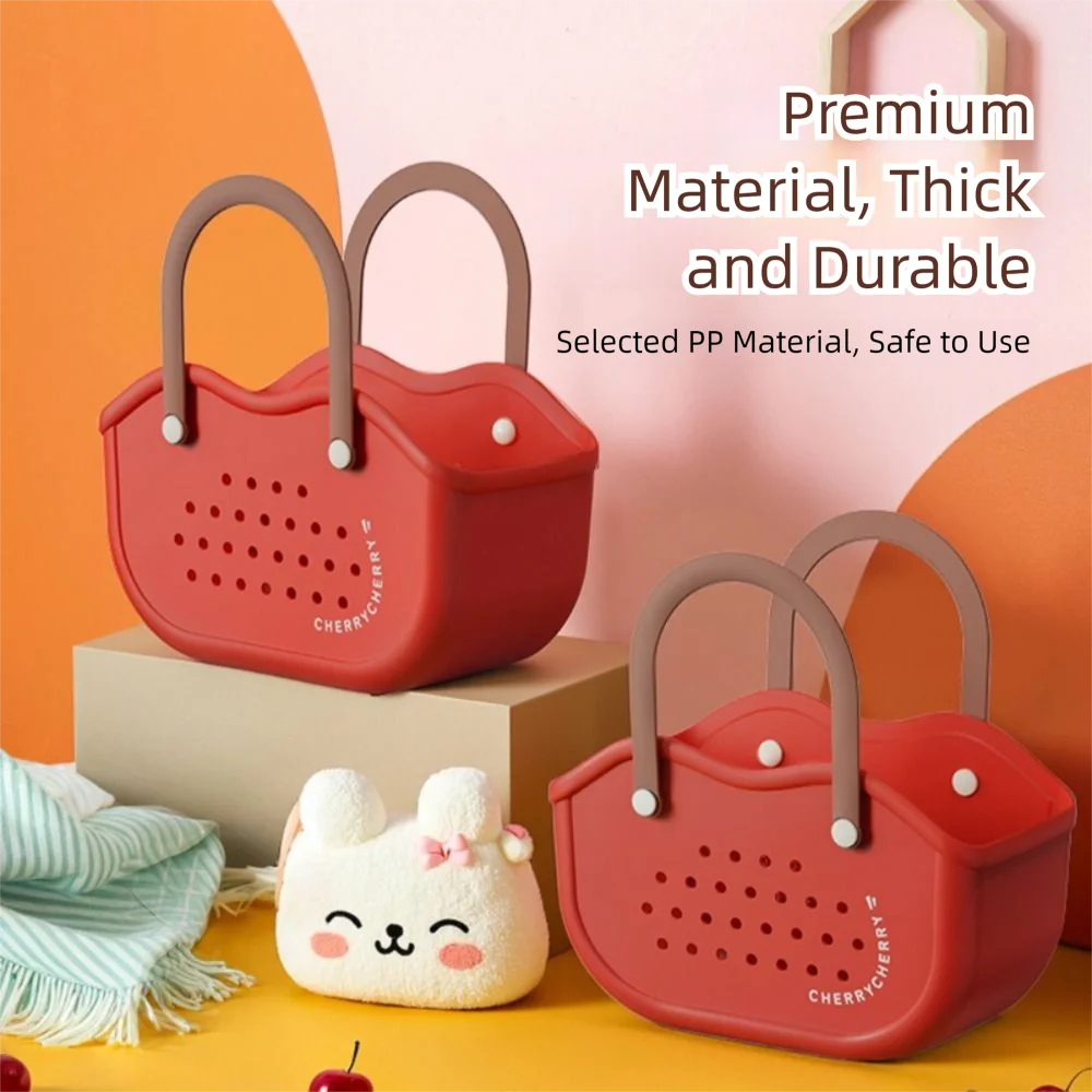 

Cute Plastic Storage Basket Waterproof Large Capacity Crossbody Bag Beach Bag