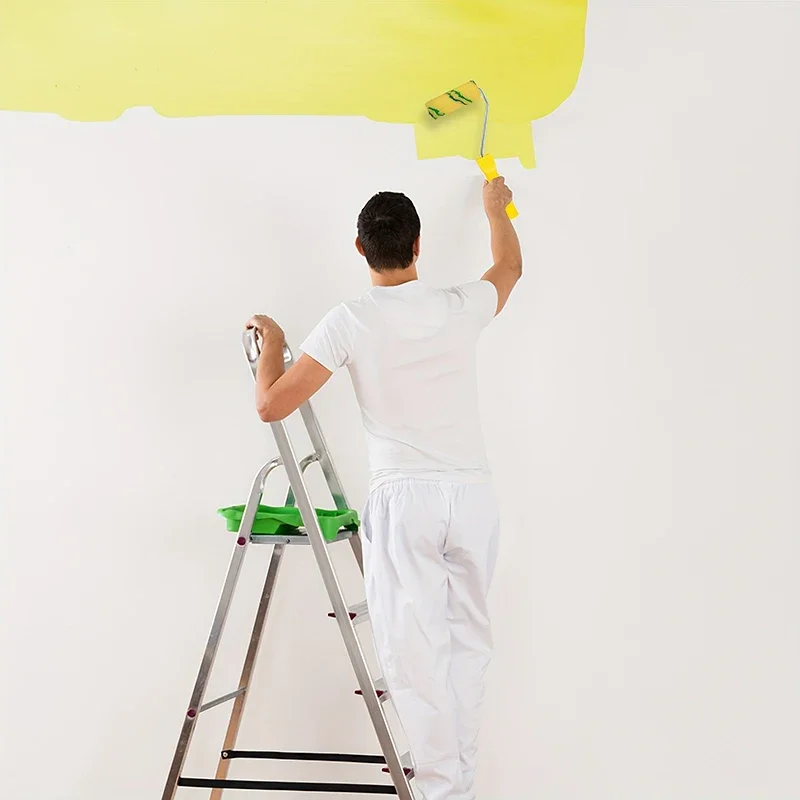 1 Buah Pegangan Penutup Rol Cat Mini dengan 60 Kuas Rol 4 Inci Rol Cat Kecil Pegangan Rol Cat Dapat Digunakan Kembali untuk Dinding