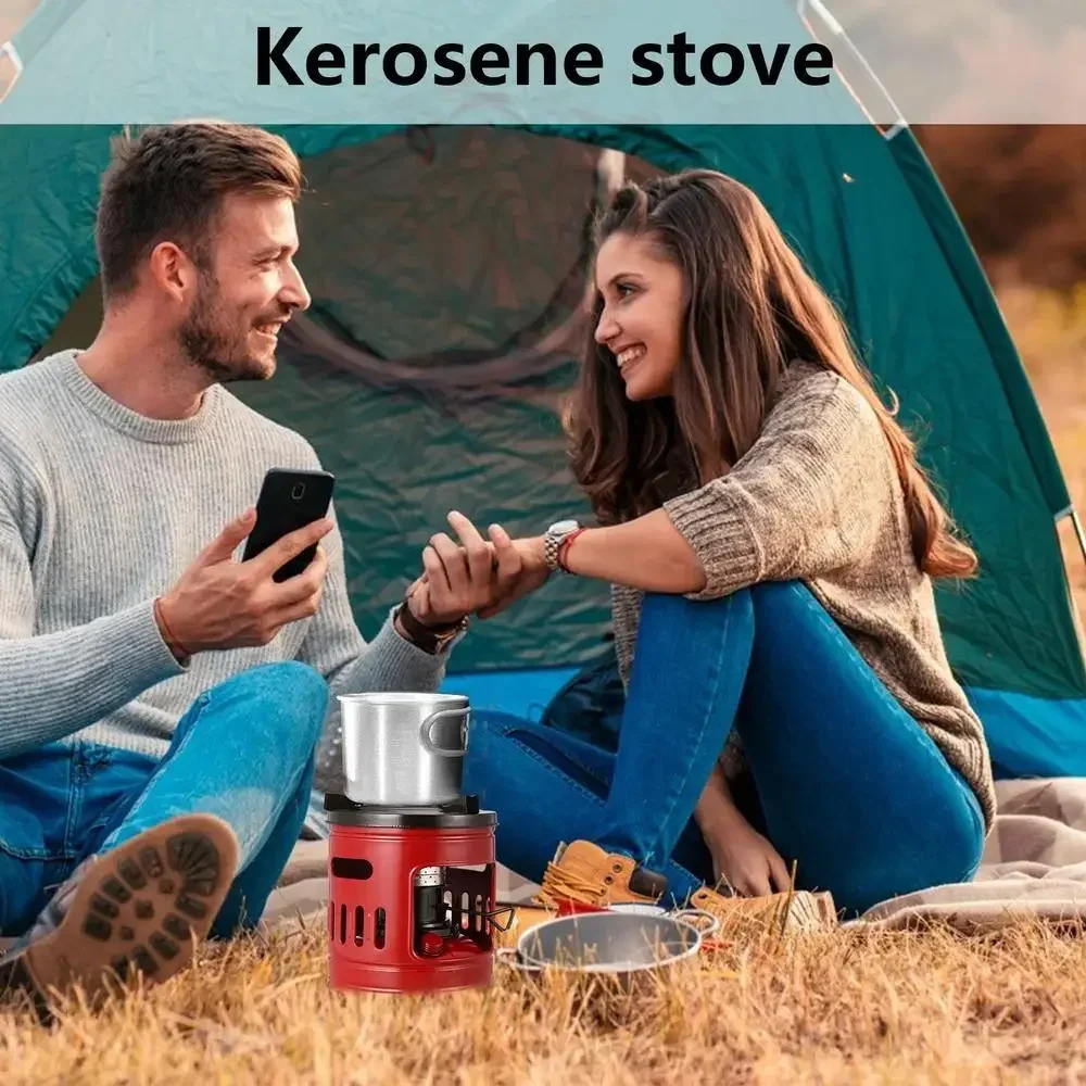 Großer 15-Liter-Kraftstoffkocher mit 10 Dochten, tragbarer Campingkocher aus Eisen, für Outdoor-Kochen, Picknick, Wandern und Überlebensausrüstung – Detail 2