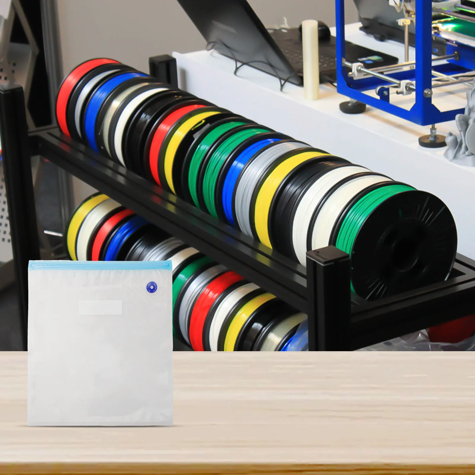 Transparent Vacuum Sealing Storage Bags for 3D Printer Filaments Compatible with Various Materials Like ABS and for pla