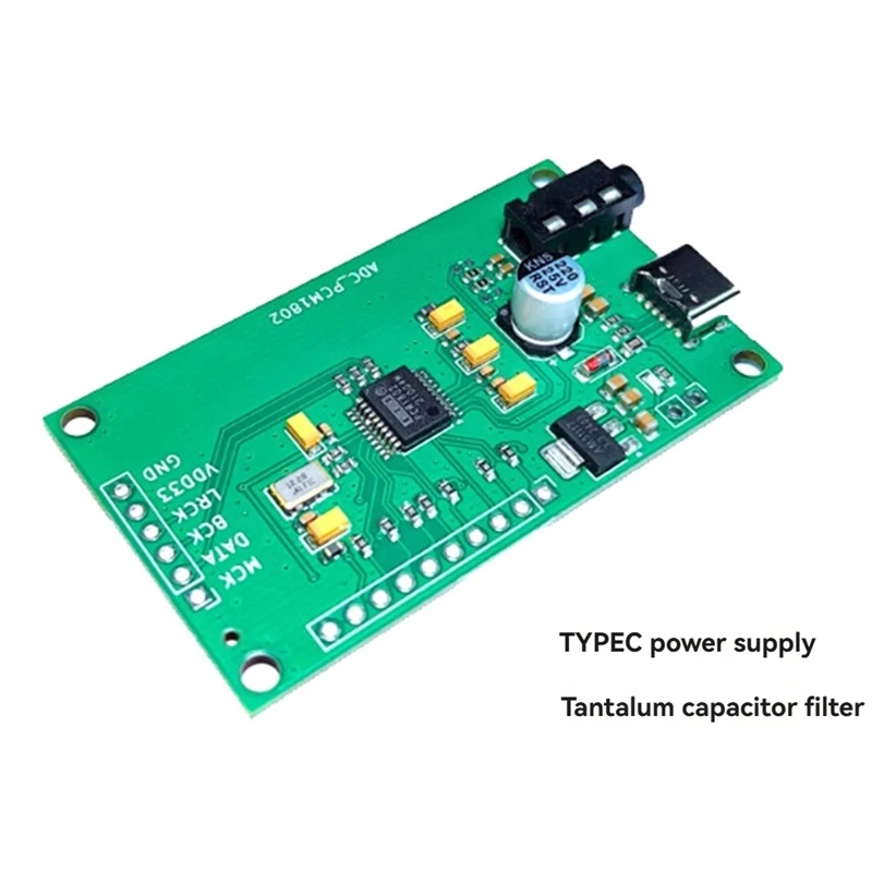 PCM1802 Audio ADC Module 3.5Mm AUX Stereo Analog To I2S Signal Converter Recording Equipment Decoder