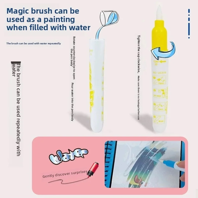 Giocattoli Montessori per bambini Libri di disegno ad acqua magica Giocattoli di pittura Libri da colorare riutilizzabili con penna Giocattoli educativi per regalo per bambini