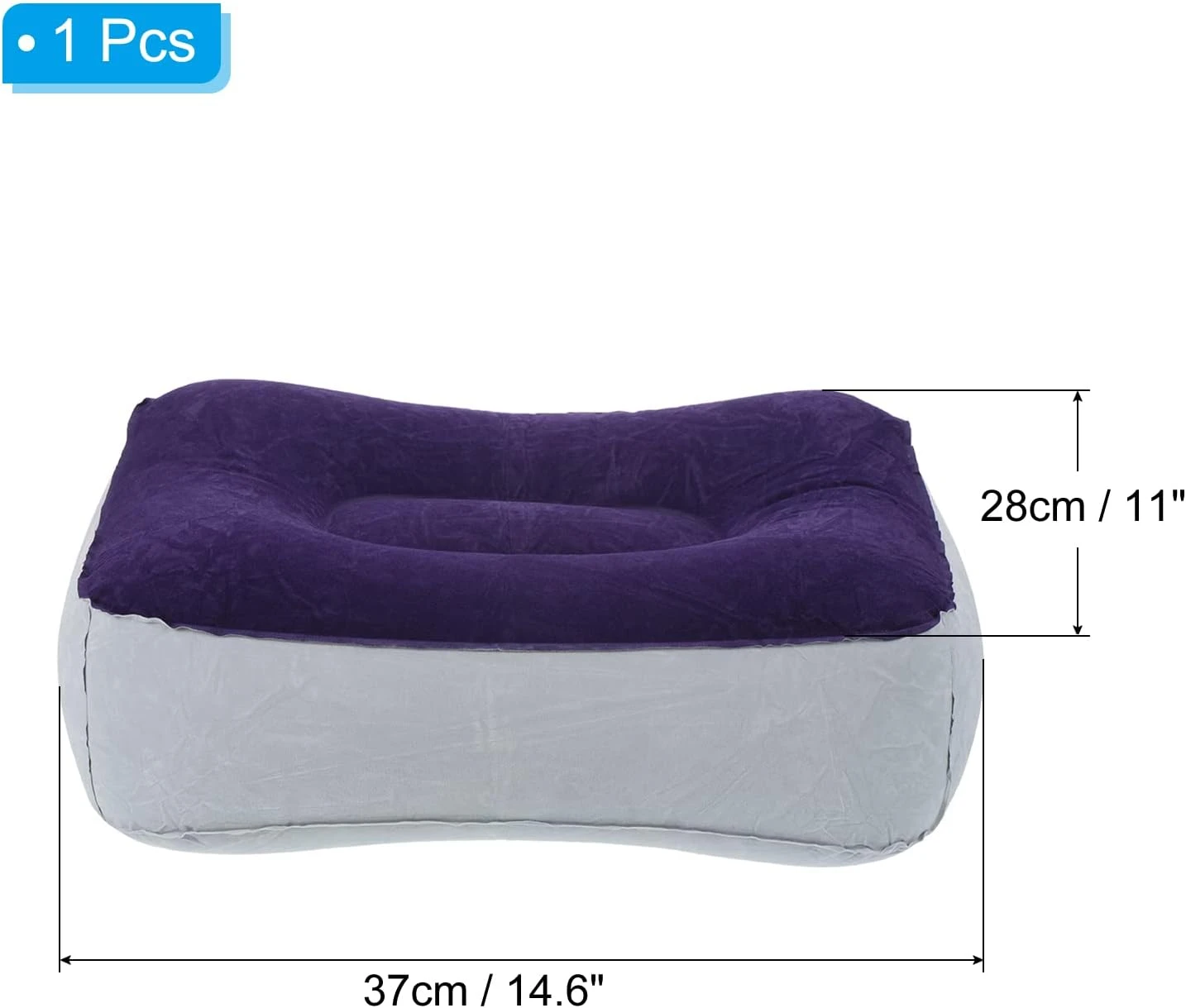 Ravel Inflatable Foot Pillow Soft Flocking Surface Foldable Portable Leg Rest Cushion For Airplane Car Home Office Relieve Leg P