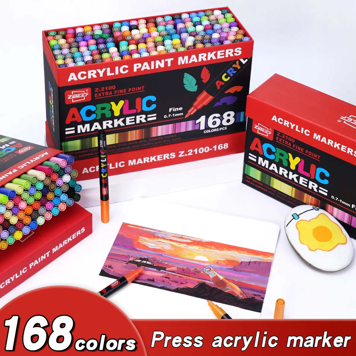 168 Colores Set Acrylic Paint Art Marker Pen Rock Painting for Kids Graffiti Stone Ceramic Glass Wood DIY Crafts Art Supplies