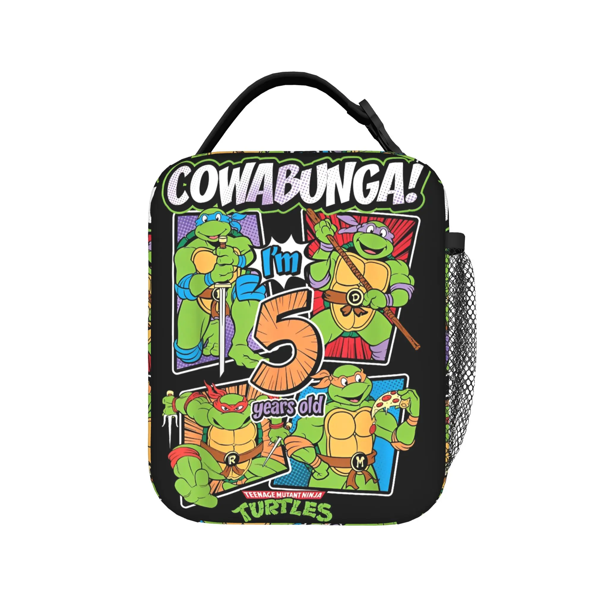 

Cowabunga I'm 5 Years Old TMNT Cartoon Insulated Lunch Bag Thermal Bag Meal Container Ninja Turtles Tote Lunch Box Bento Pouch
