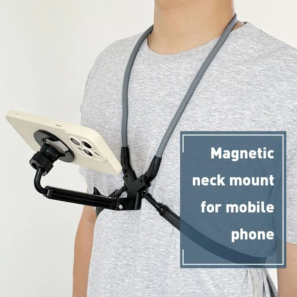 

Hands Free Wearable Neck Holder Lazy Phone Stand Universal Hanging Mount for IPhone 15ProMax Dock Station Bracket