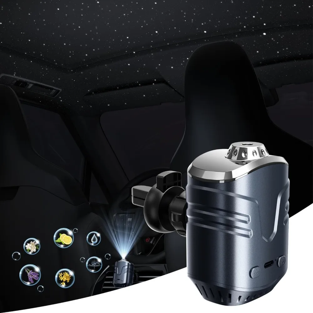 

Car Star Projector with Smart Air Freshener Diffuser, Christmas Car Interior Decor with 6 Scents, Auto On/Off (Blue, Starry Sky)