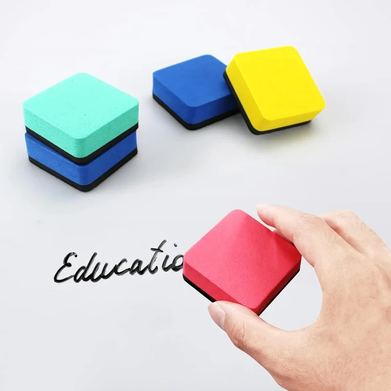 Magnetic Small Square Board Eraser – 5x5cm Felt & EVA Wipe for Blackboard/Whiteboard, Child-Friendly & In Stock​​ Random colors