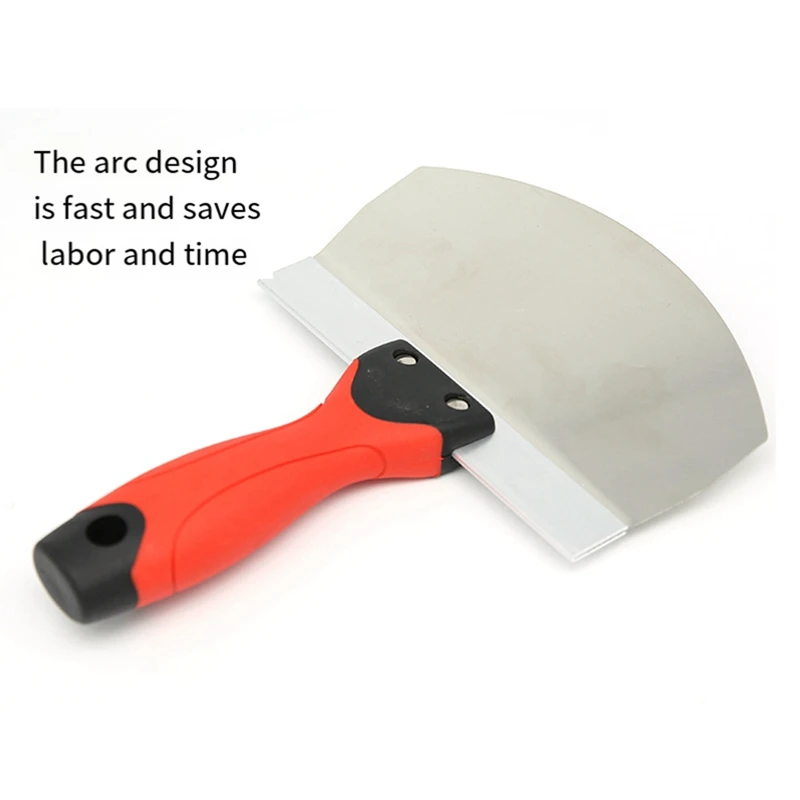 Plaster Stainless Steel Bucket Scoop 6.5 Inch Curved Contoured Blade For Paint, Mortar