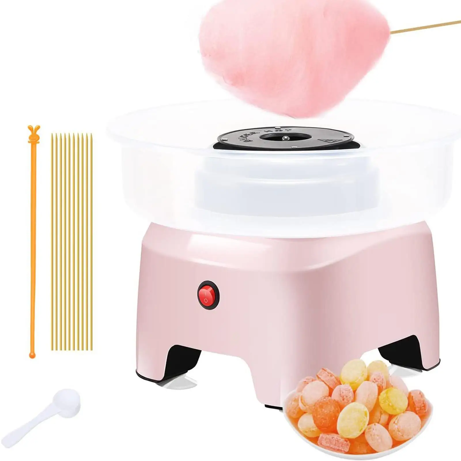 sugar Floss Machine Cartoon with dipper Children Snack Maker EU Adapter marshmallows Machine for Families Kitchen Reunion