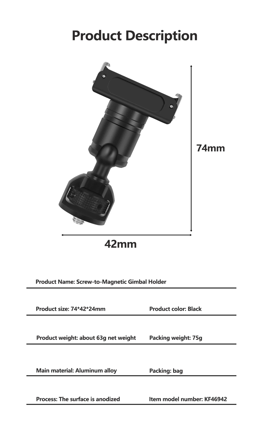 Magnetische Basis für DJI ACTION 5pro 4 3 2 Adapter Stativhalterung mit 1/4 Schraube ARRI Mount Sportkamera Helm Fix Mount Basishalter – Detail 36