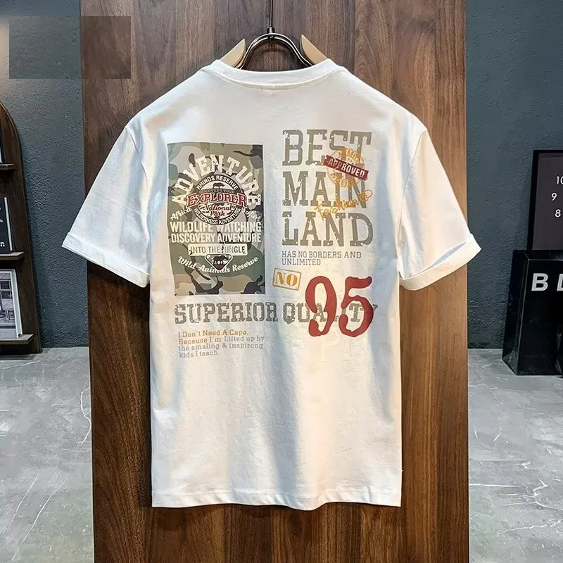 Camiseta casual de manga curta superdimensionada masculina, camiseta respirável masculina, blusa solta de streetwear, moda Harajuku, roupa Y2K