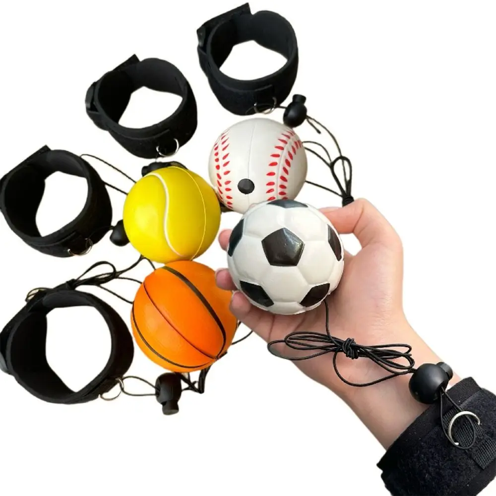 Boring Elastic Bouncing Return Ball Exercise Sports Hand Ball Game Hand Rebound Ball Basketball Tennis