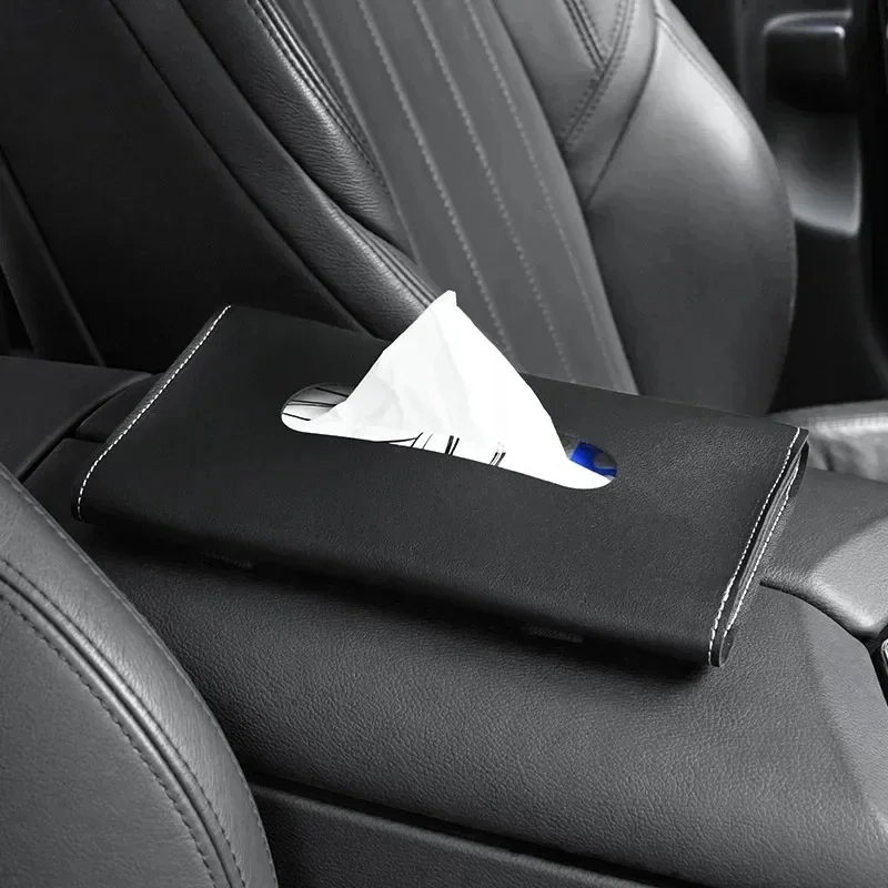 1/2/3Pcs Car Tissue Box Towel Sets Car Sun Visor Tissue Box Holder Auto Interior Storage Decoration for BMW Car Accessories