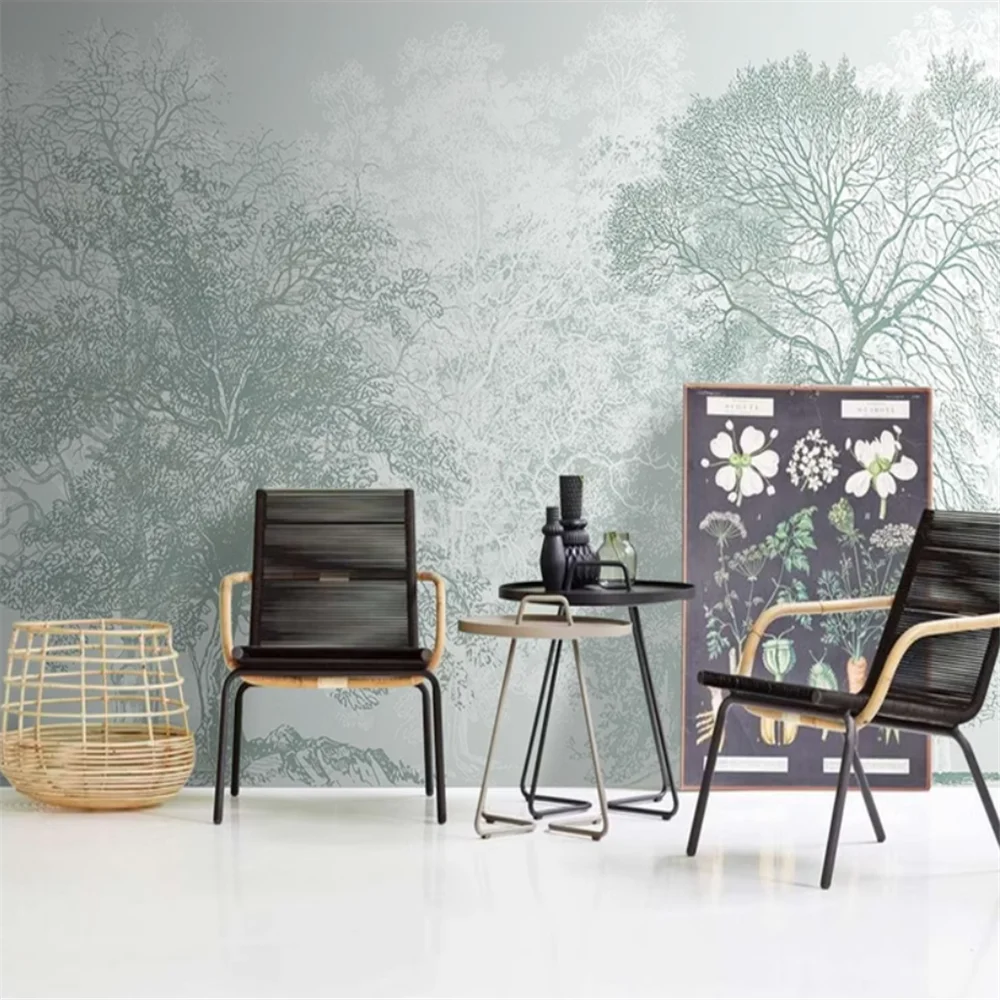 Custom French forest wallpaper living room sofa TV background seamless mural wall cloth bedroom home restaurant background mural