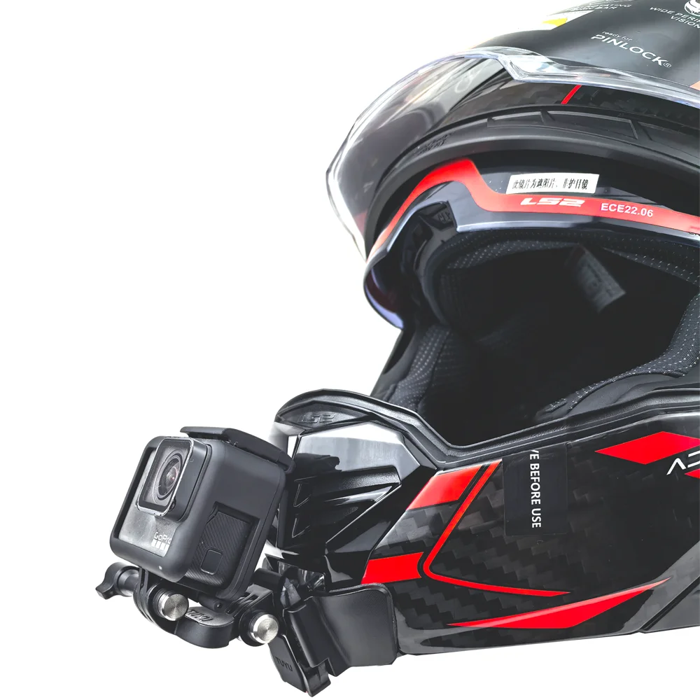 für LS2 FF901 Aluminium-Helm-Kinnhalterung für GoPro Hero 13 12 11 10 9 Insta360 X5 X4 X3 Ace Pro DJI Action 6 5pro 4 3 Kamera – Detail 12