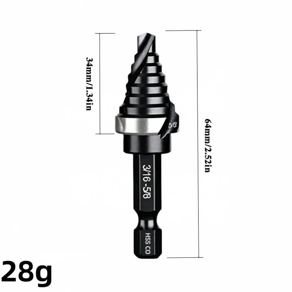 Engineered Step Drill Bits with Engraved Size Markings for Clear Visibility During Operation on Various Material Types