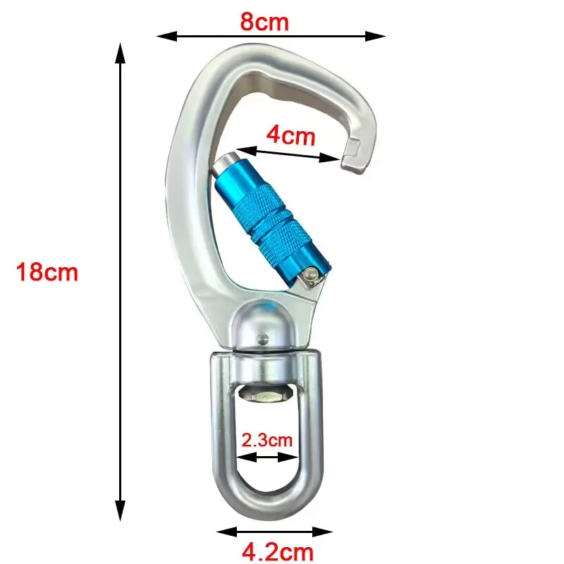 23KN Swivel Eye 3-way Carabiner High Tensile Swivel Triple Twist Lock Captive Carabiner