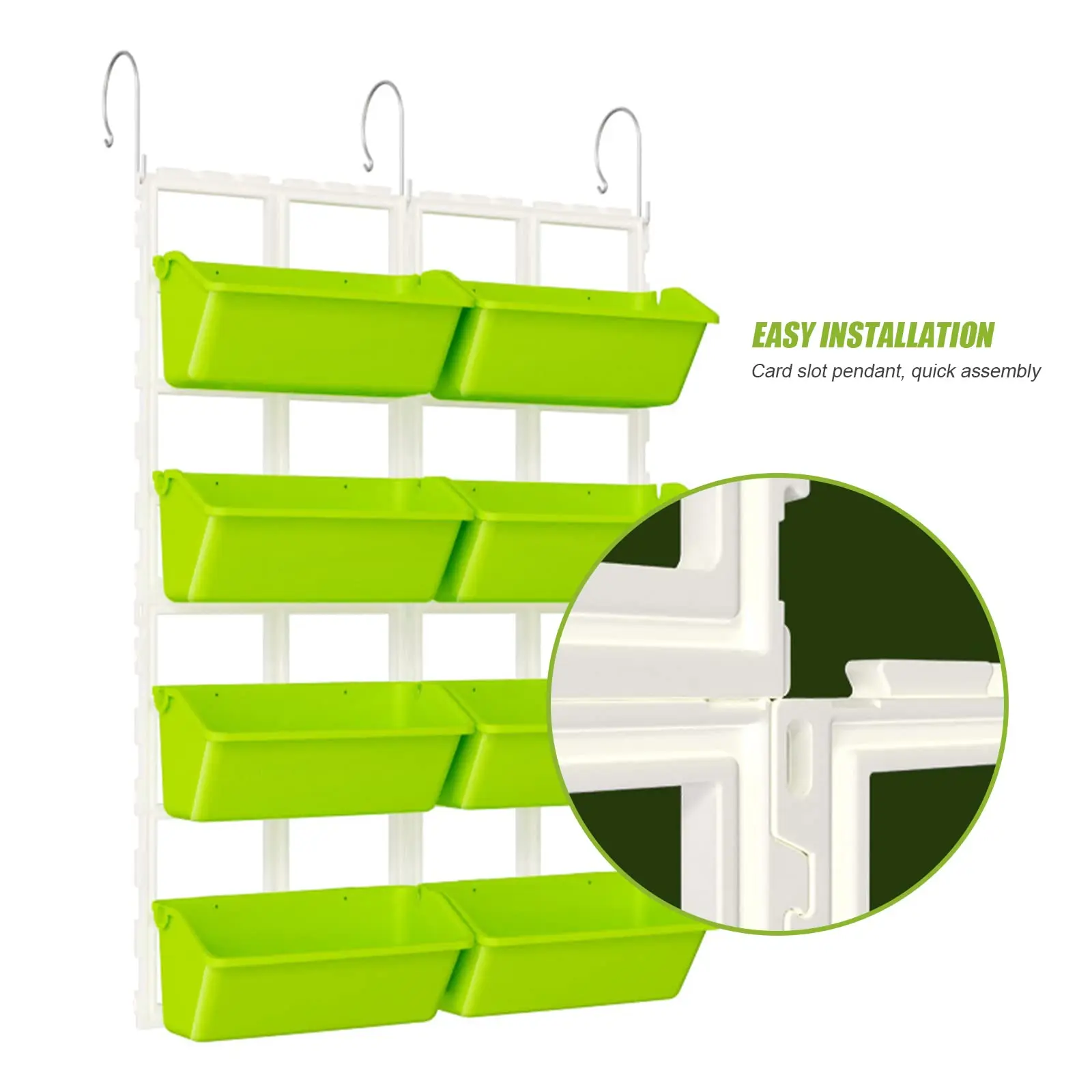 이이비우스 벽걸이 식물 화분, 수직 벽걸이 화분, 8개 화분 및 묘목 화분