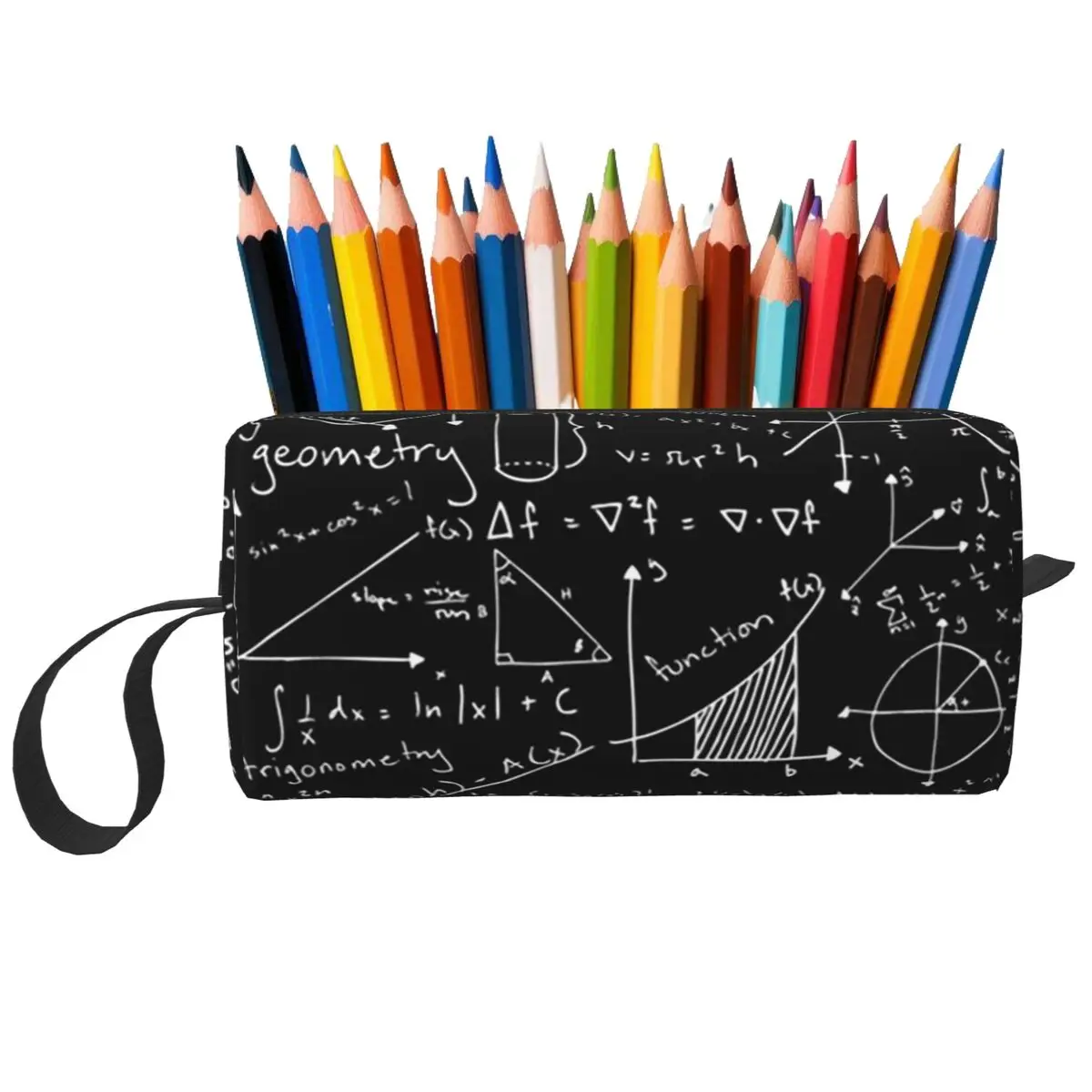 Math Lessons Makeup Bag Cosmetic Organizer Storage Dopp Kit Toiletry Cosmetic Bag for Women Beauty Travel Pencil Case