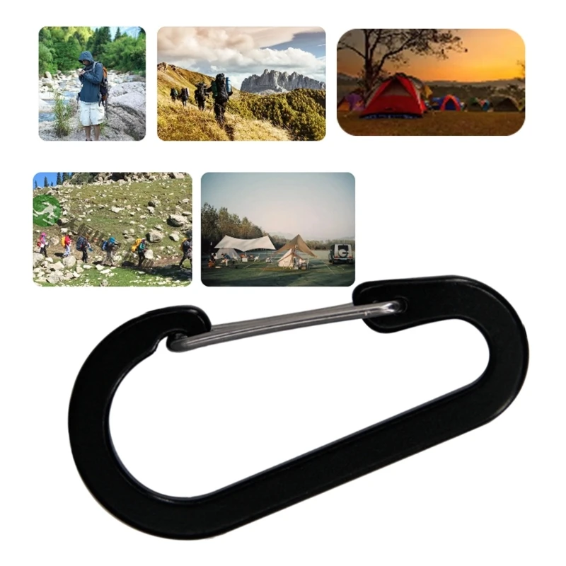 11UE 4 Piece 6.1cm Carabiner Set Reliable Aluminum D Clip Hooks Suitable for Home, Offices, Warehouse Use Rustproof Carabiner