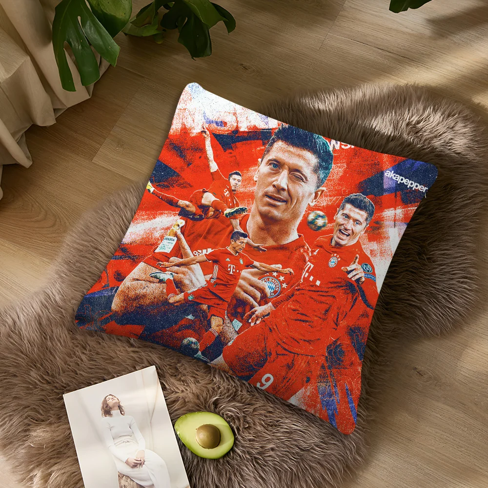 R-Robert L-Lewandowski Pillow Case Sofa Living Room Bedroom Headboard Backrest Cushion Square Cushion Nap Time