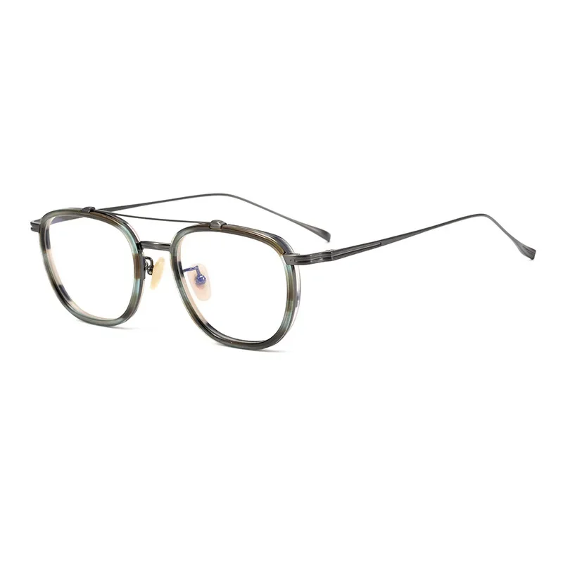 

Japanese design retro double beam ultra-light pure titanium myopia glasses frame men's and women's anti-blue light