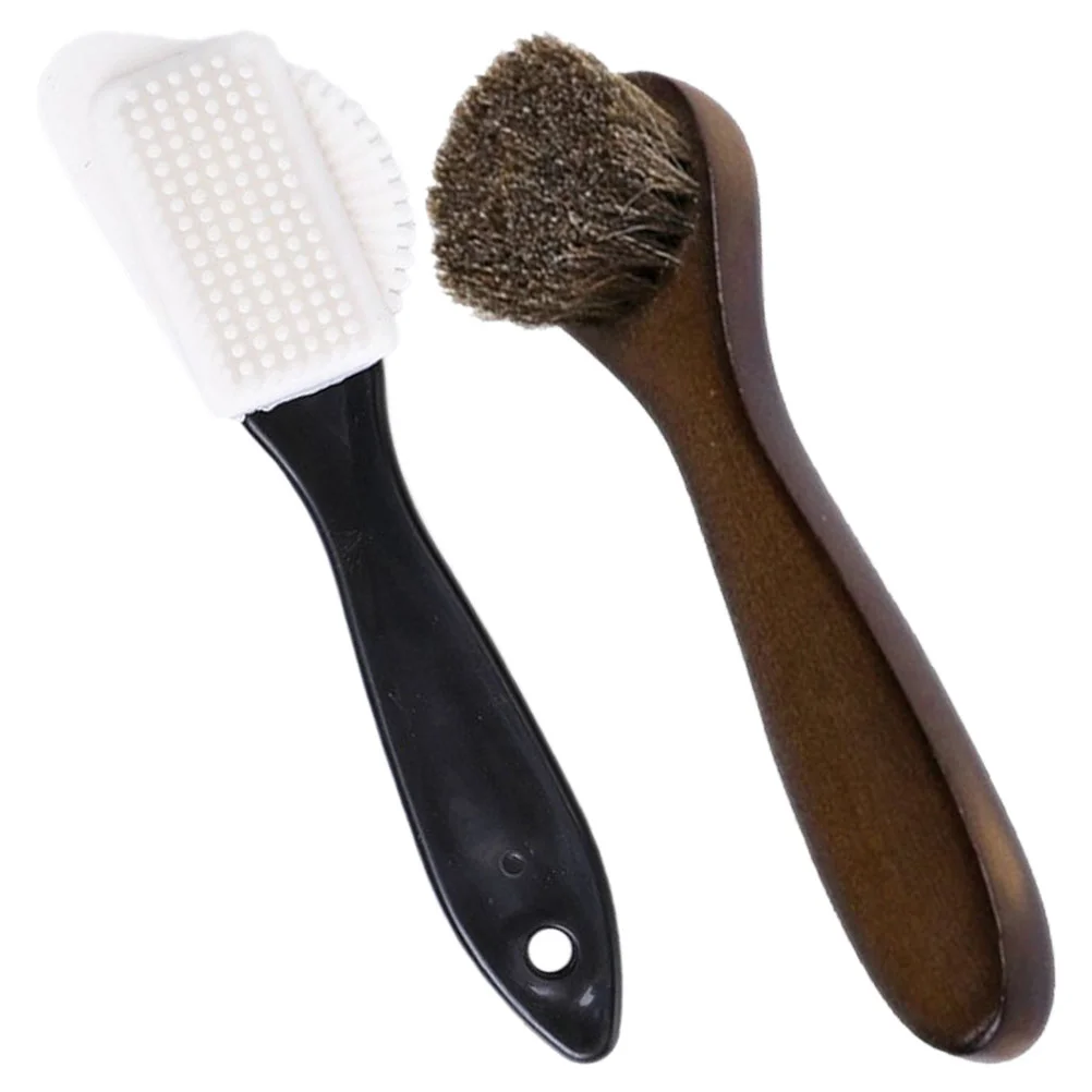 2Pcs Shoe Polishing Brush Shoe Polishing Tool Shoe Brush Shoe Cleaning Brush Bristle Boot Brush