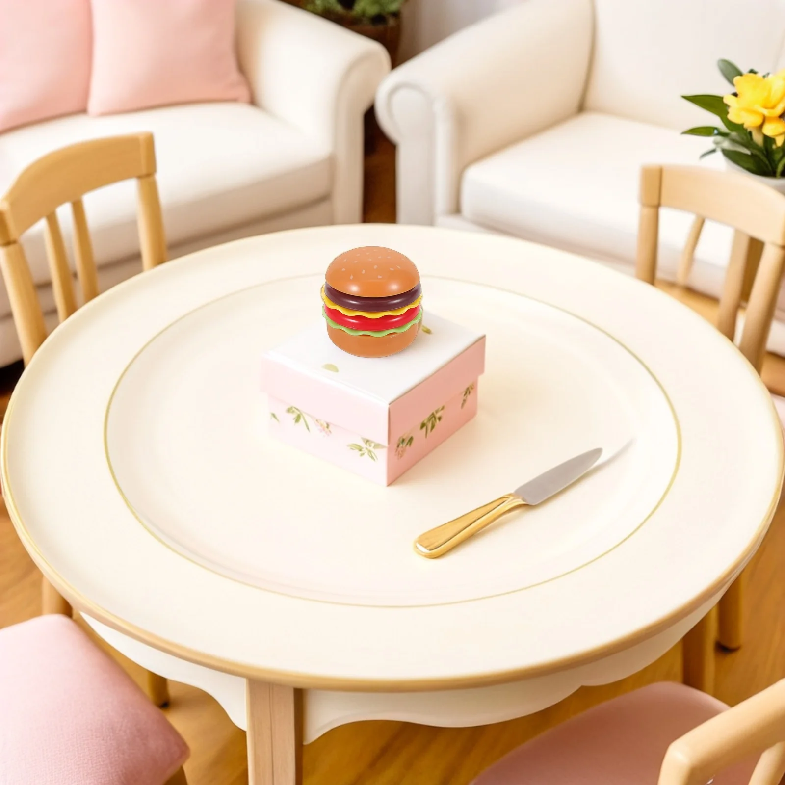 Mini accessoire de hamburger alimentaire Miniature pour maison de poupée Bjd, Simulation réaliste de Hamburger, faux nourriture, ensemble de jeu de cuisine