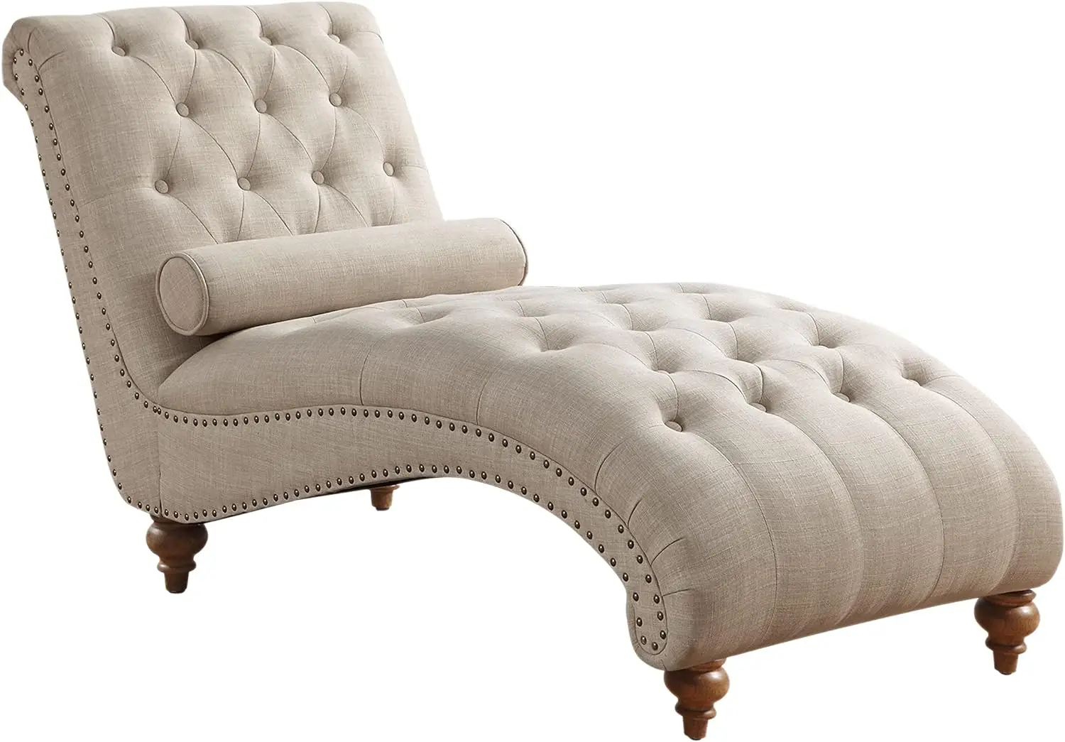 

Rosevera Teofila Tufted Chaise Lounge Chair, Beige