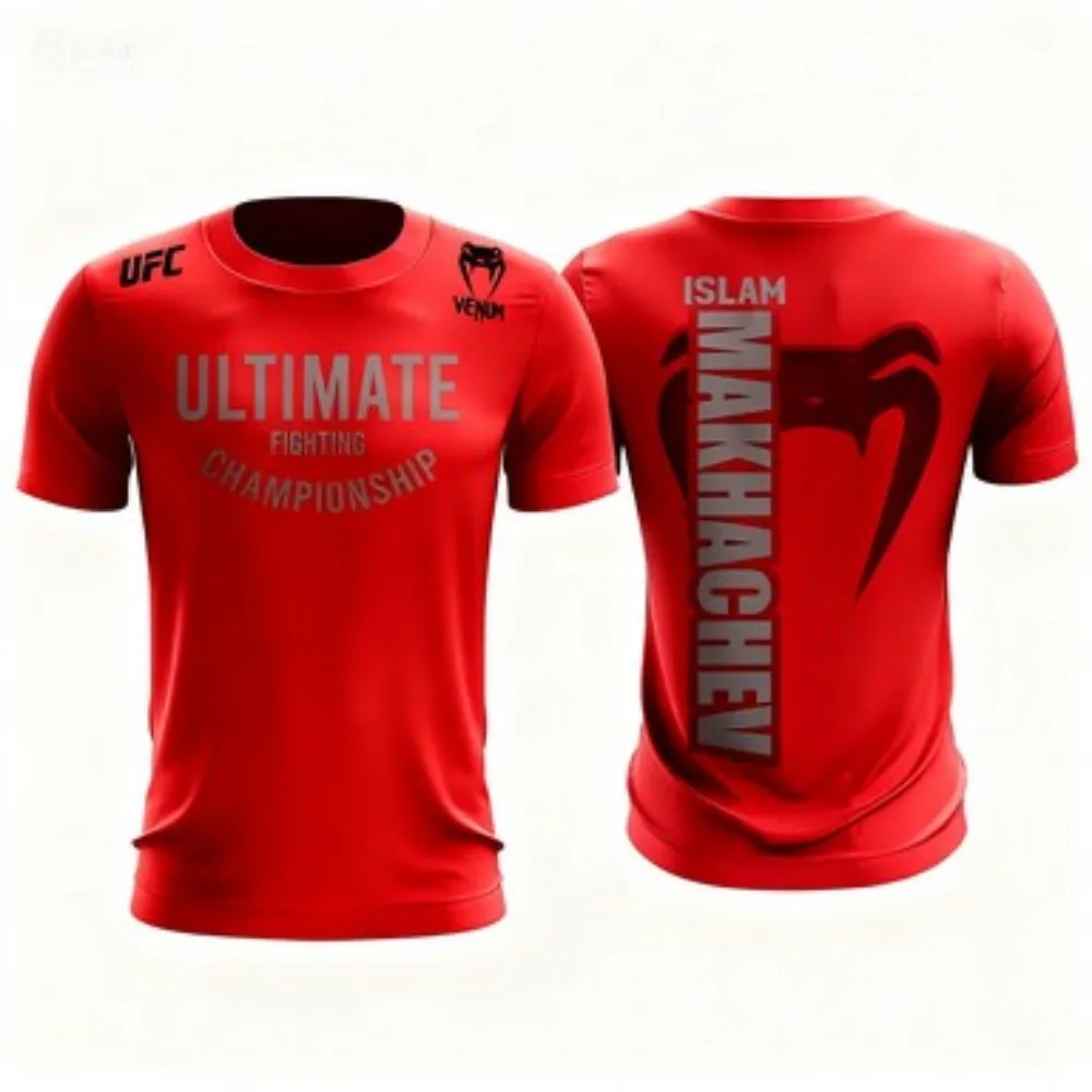 أزياء الصيف 2025 الرياضة في الهواء الطلق طباعة ثلاثية الأبعاد ، UFC للرجال والنساء تي شيرت في نهاية المطاف بطولة القتال التدريب الملابس