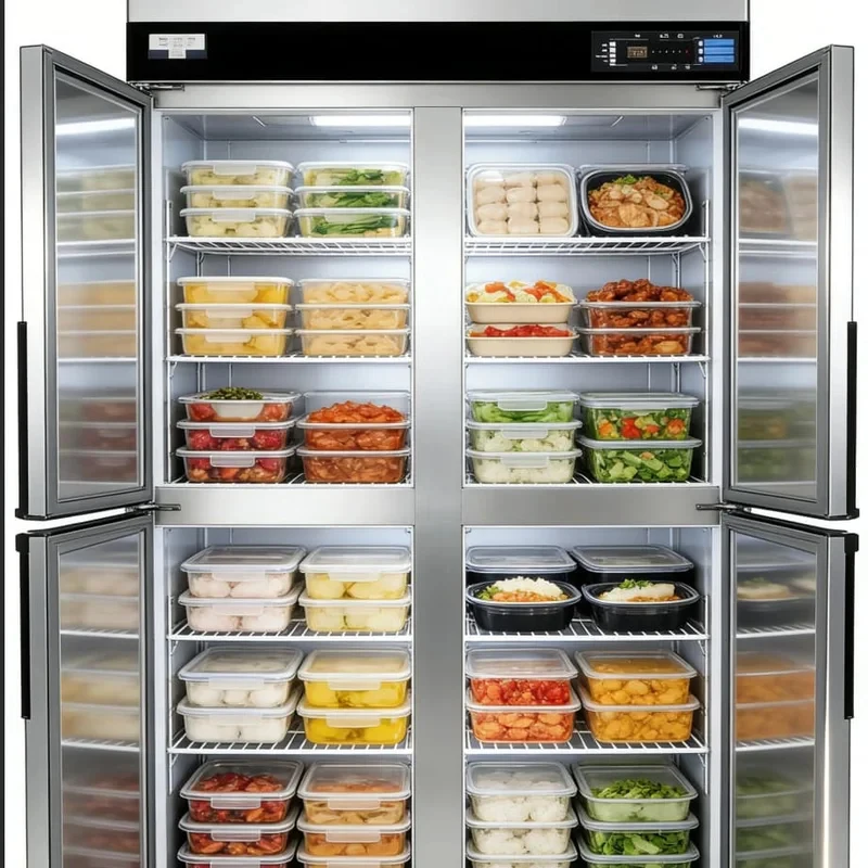 high quality All- copper pipe commercial refrigerator three-door display cinet stainls steel large-capacity fruit and vegetle