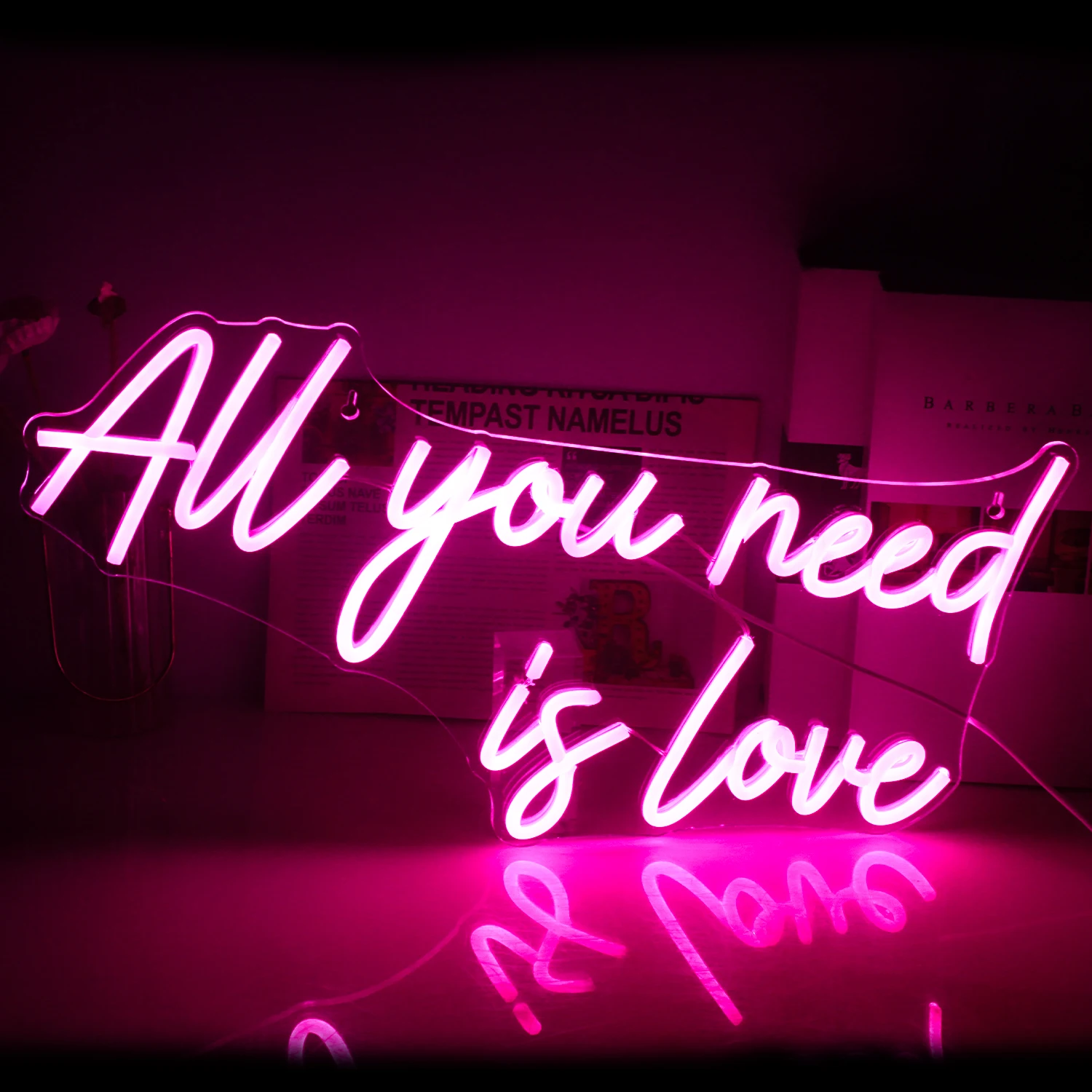 Ineonlife Neon Sign All You Need Is Love Custom LED Light Art Home Wedding Confession Party Room Aesthetic Bedroom Wall Decor