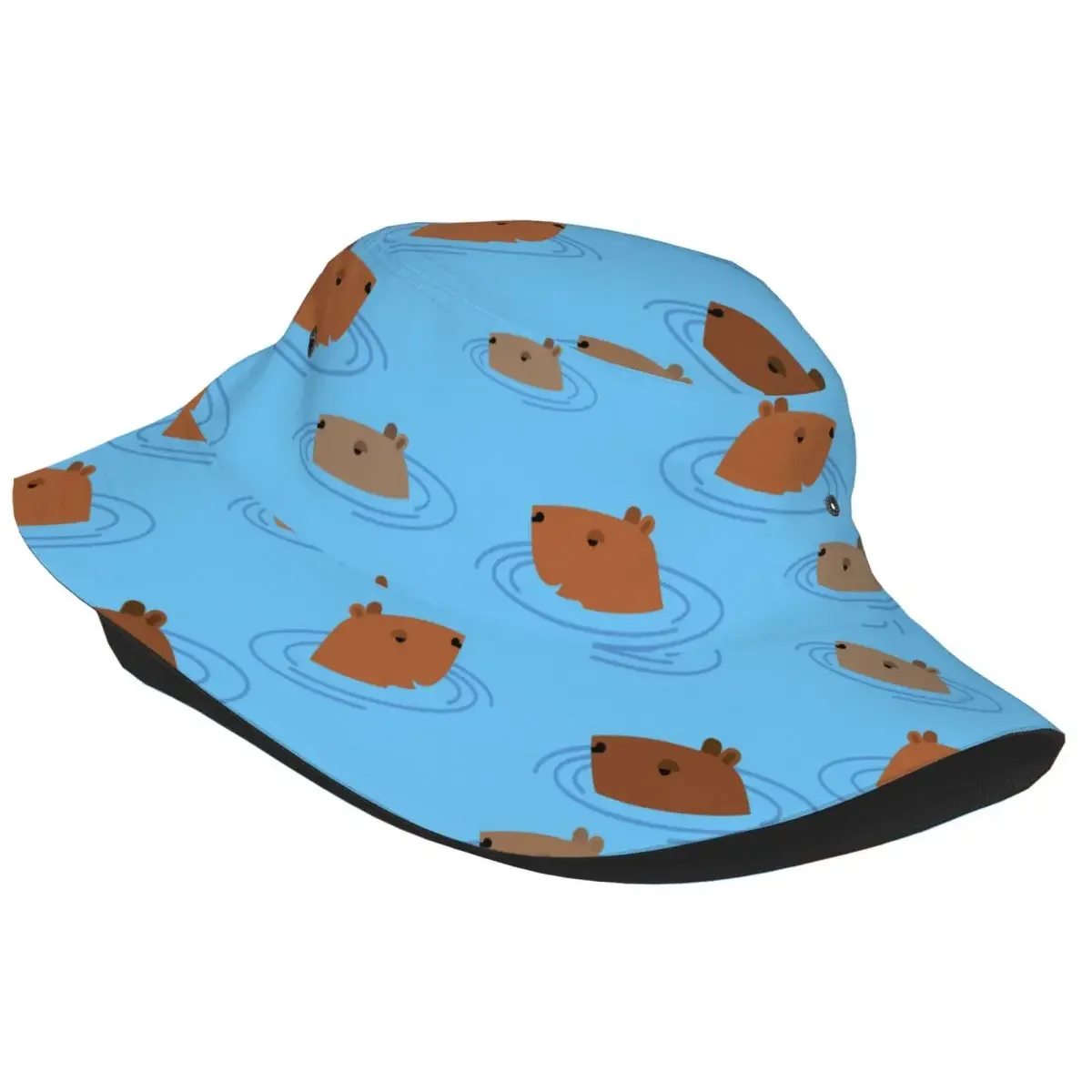 Summer Beach Hatwear Capybara In Water Capybaras Accessories Bucket Hats Style Teen Sun Hat Bob Hat Lightweight Fisherman Caps