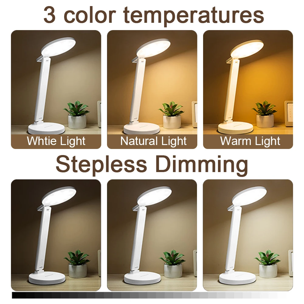 Xiaomi Table Lamp LED USB Foldable Desk Lamp Rechargeable Bedside Tables Smart Lamp 3 Color Stepless Dimmable Night Light