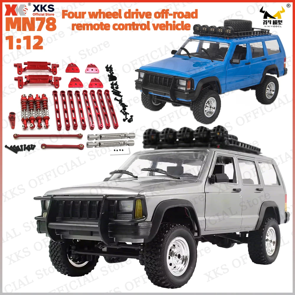 XKS Mangniu MN78 1/12 Classic 4X4 Electric RC Off-Road Rock Climber 2.4G Remote Control LED Auxiliary Lights Toy Gift for Boy