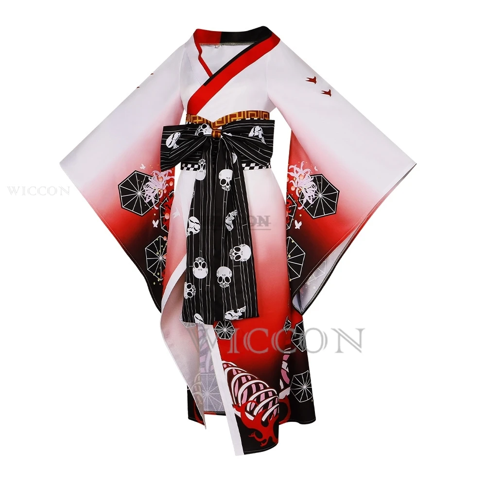 Anime Makima Cosplay Costume Hyakkiyakou‘s Shutendoji Japanese Kimono Bathrobe Wig Woman Sexy Halloween Suit Makima