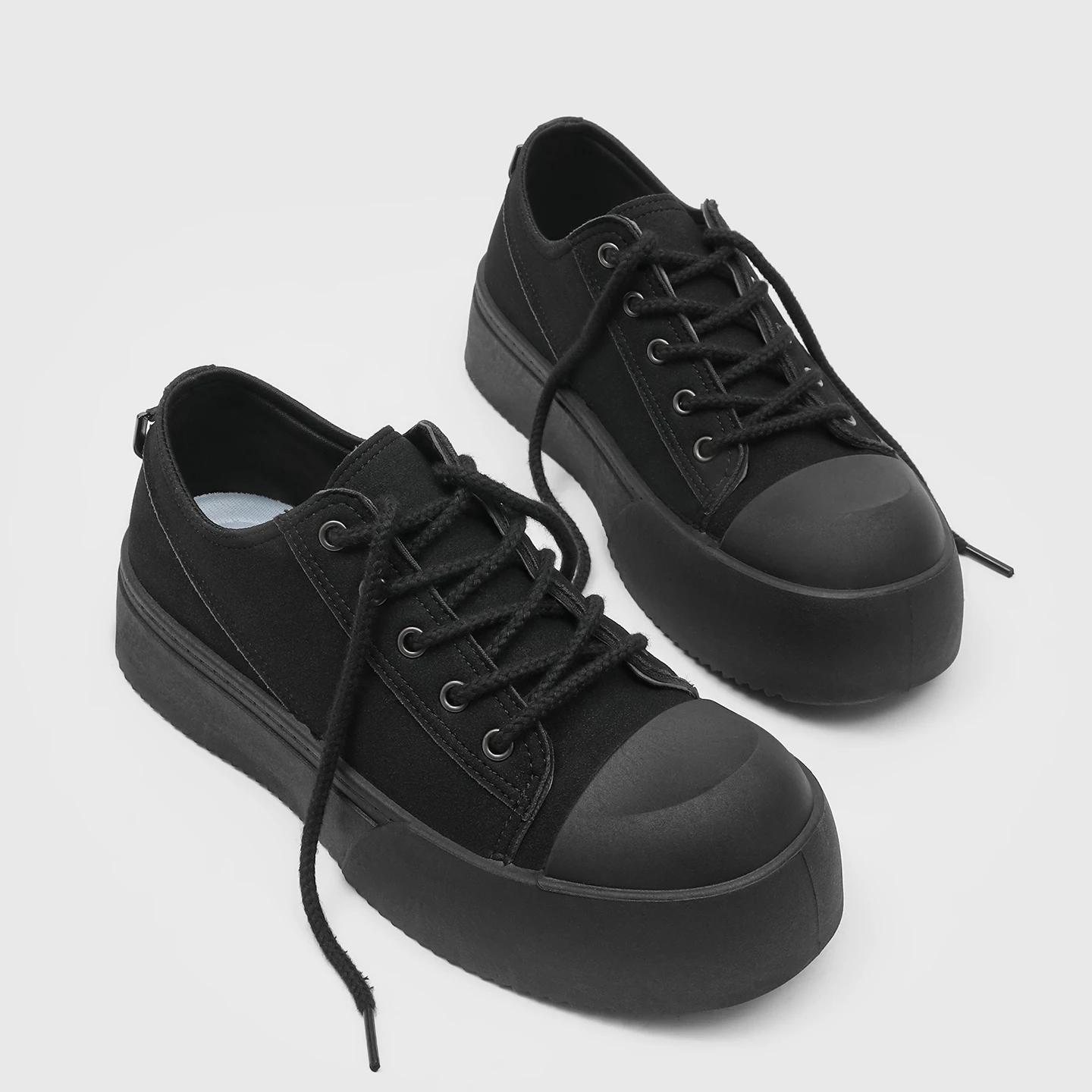 Men's Casual Shoes 2026 New Style Spring Summer Trendy All-Match Sports Heightening Black Large Head Flat Shoes