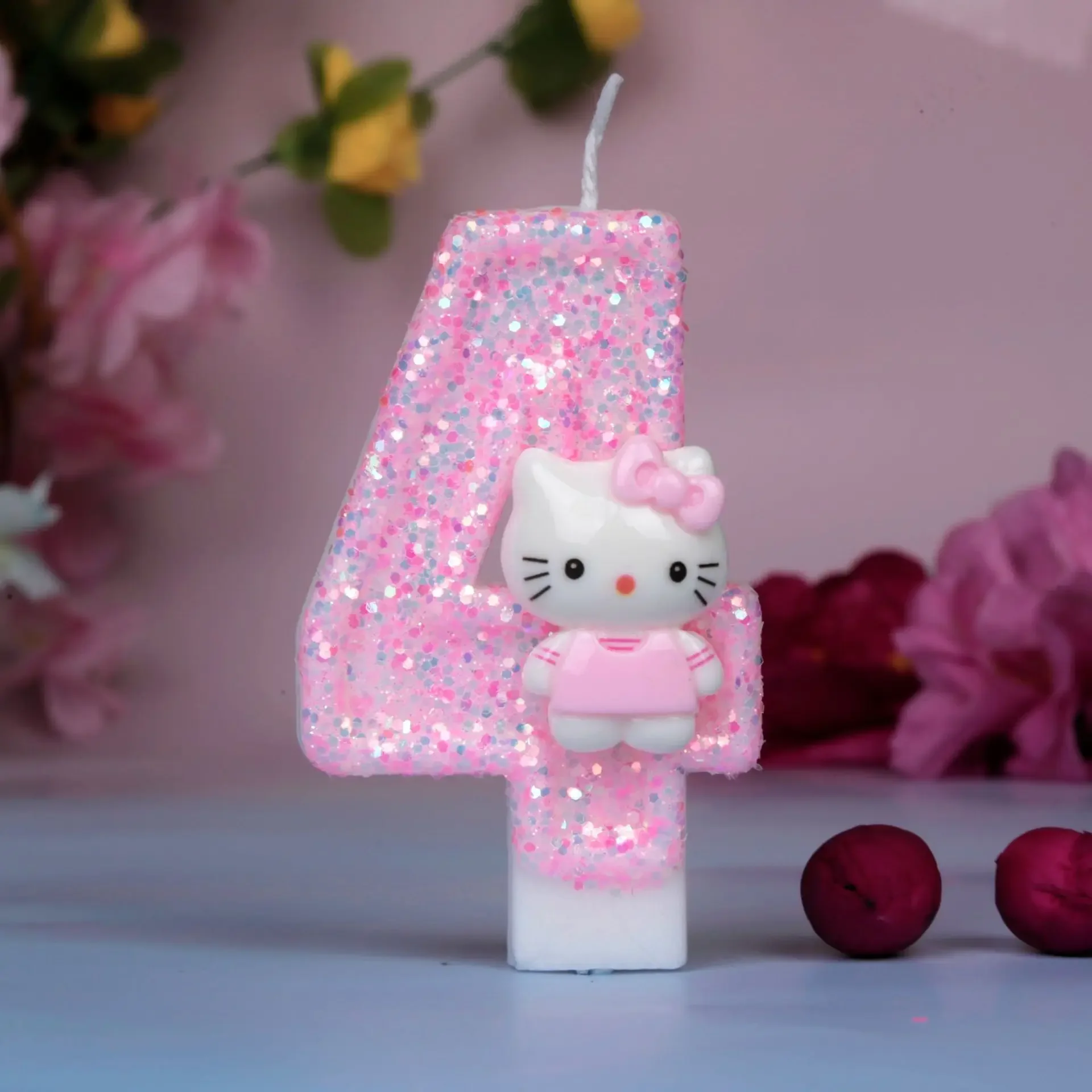 Sanrio Hello Kitty Anime 0-9 Number Candle 3D Cartoon Character Birthday Candles Cake Plug-in Party Decorative Products Gifts