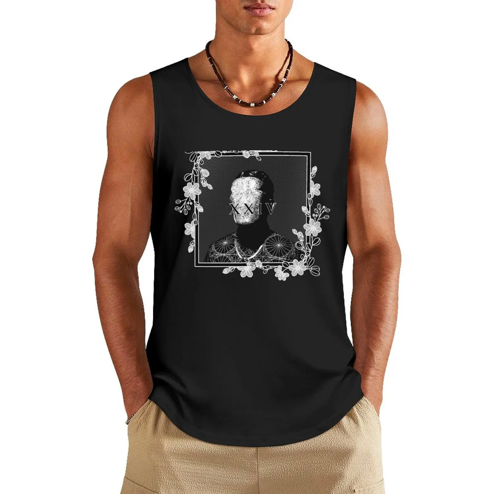 

Golden Features (BW) Tank Top Men's summer vest cool things gym top