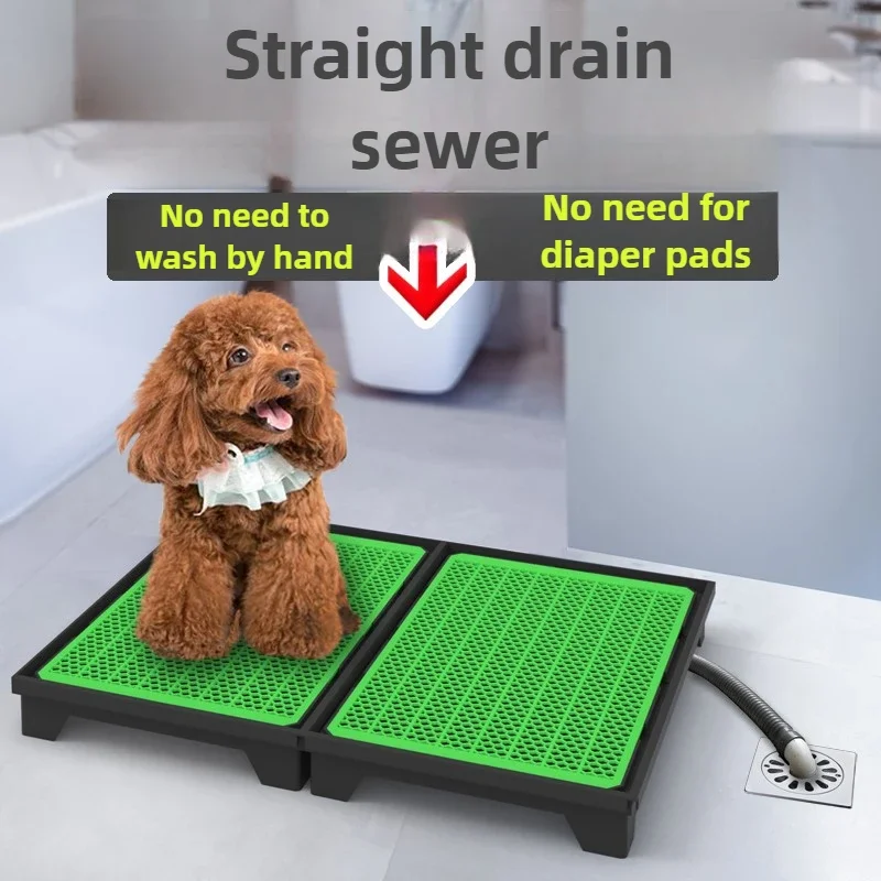 Flush Dog Toilet 28CM Enclosing Wall Large Dog Convenient Combination Urine Basin Automatic Free Flushing Suction Cup Foot Mat