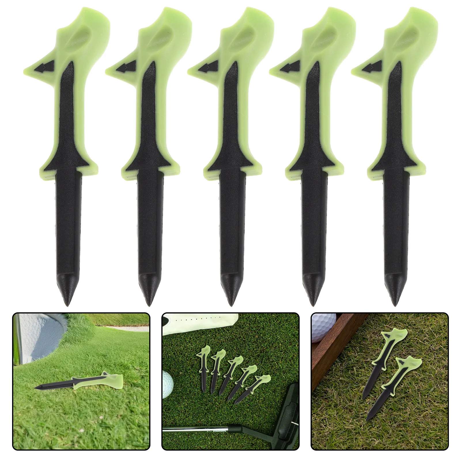 

10pcs Golf Tees Plastic 10 Degree Slant Step Up Design For Beginners Unbreakable Durable Tpr Pc Aerodynamic Anti-Slip Grip