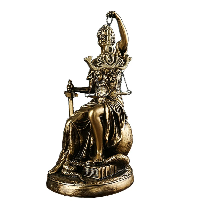 Retro Goddess Of Justice Resin Sculptures And Figurines Handicraft Creativity Home Study Tavern Desktop Ornament Room Decoration